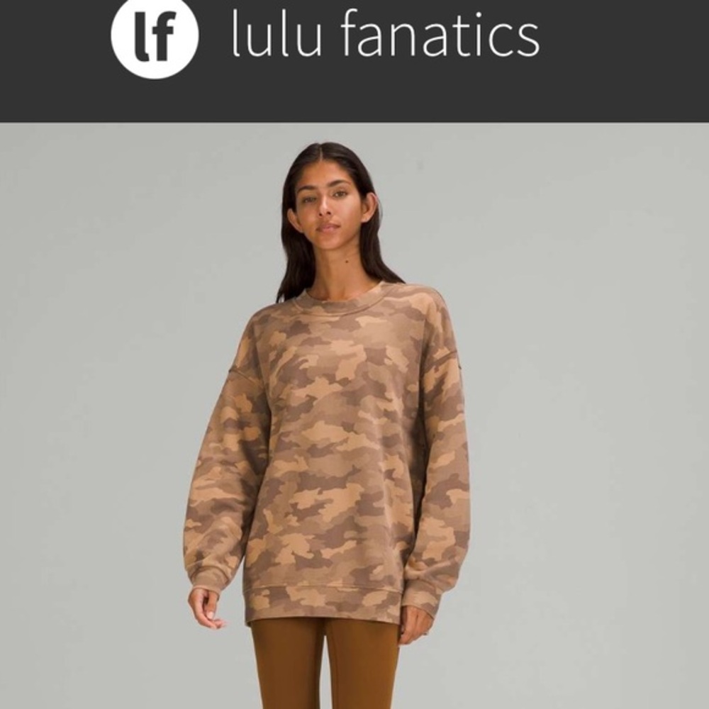 NWT Lululemon Perfectly Oversized Crew Sz 8 Heritage 365 Camo Beige Relaxed